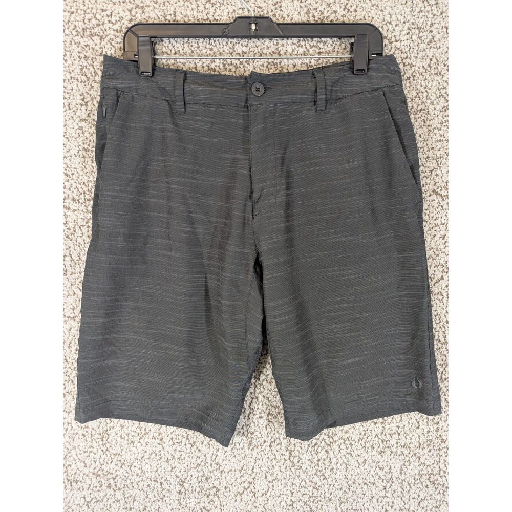 Hang Ten Board Shorts Men‎ 36 Dark Gray Beach Casual Surfer Walking Striped